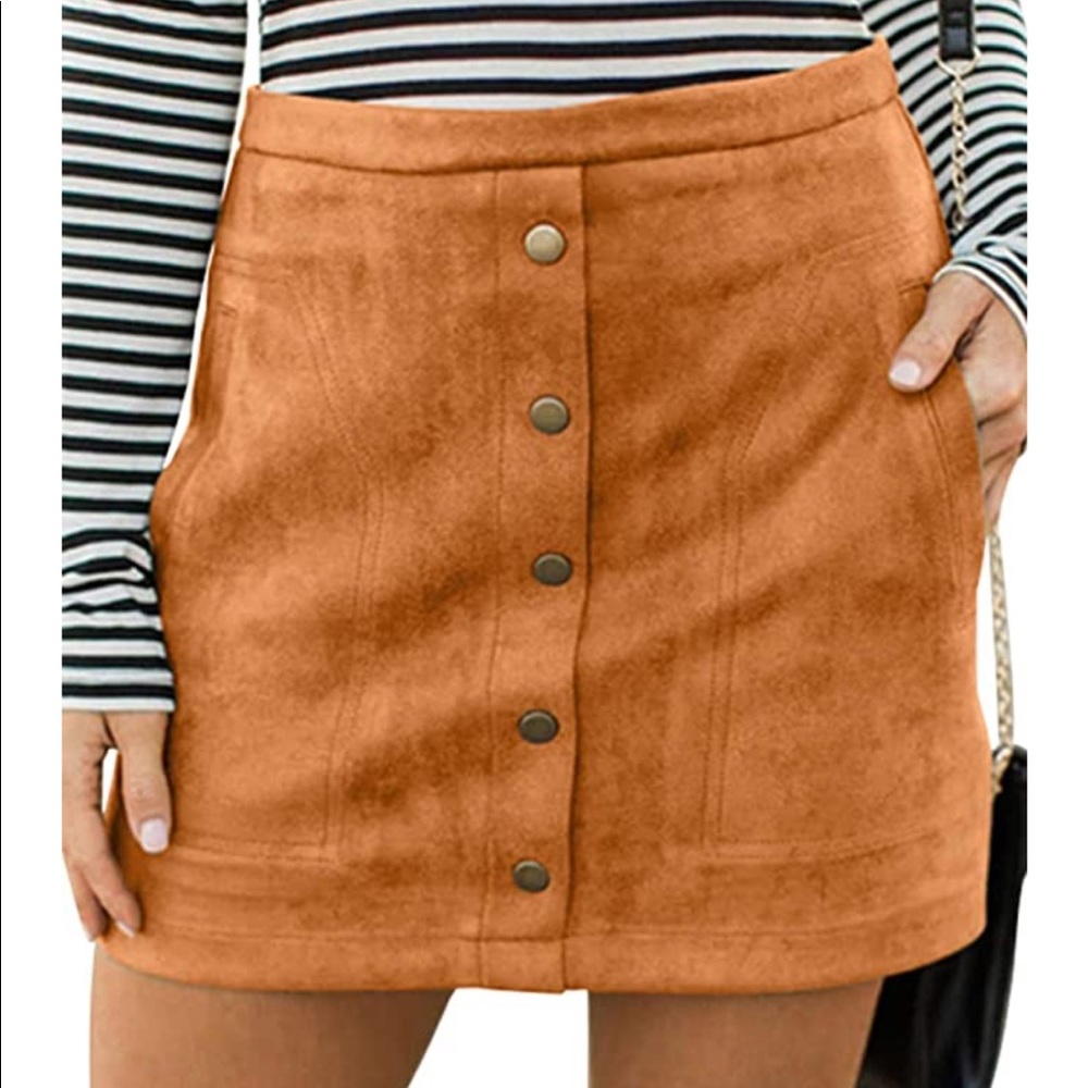 Faux suede mini skirt